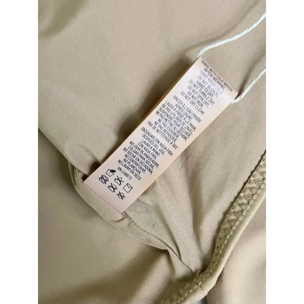 SKIMS 3X Recycled Swim Long Sleeve Crop Top Shrug Ochre Arm Coverage Sleeves NWT